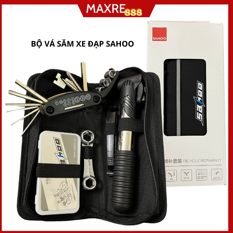 Bộ vá săm, sửa xe đạp cao cấp SAHOO đa năng gấp gọn tiện dụng khi mang ra ngoài