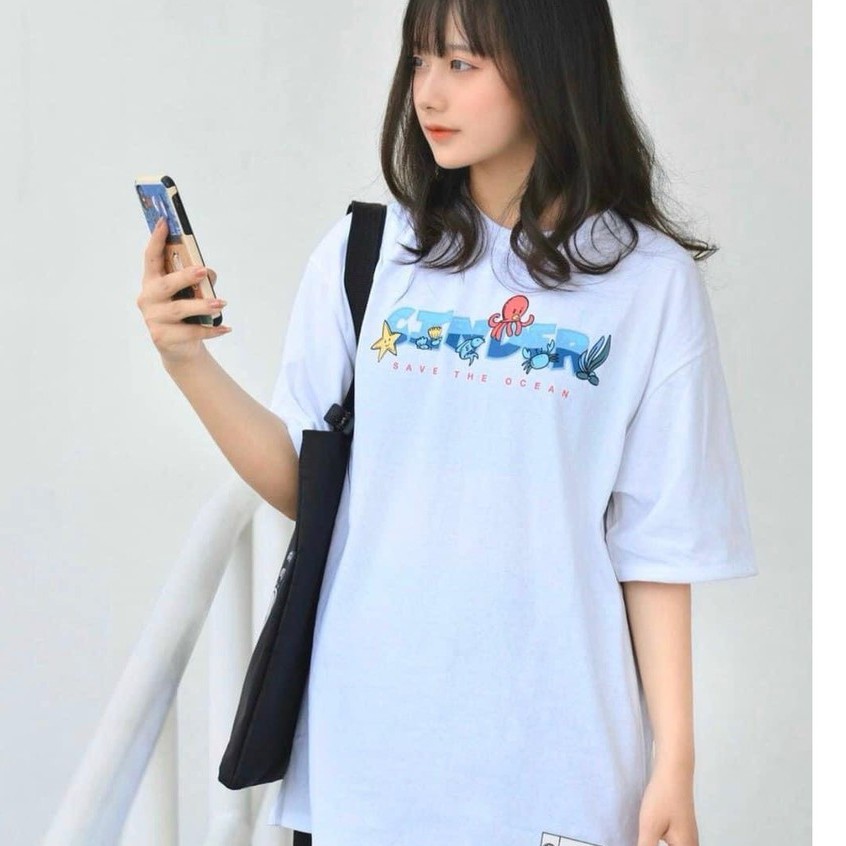 Áo Phông Nam Nữ From Rộng, Unisex  Họa Tiết Trằng Mực in Cao Cấp Không Phai. | BigBuy360 - bigbuy360.vn