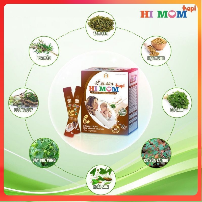 Lợi Sữa Hi Mom Hapi Hộp 30 Gói - Kèm quà tặng hấp dẫn tới 50K