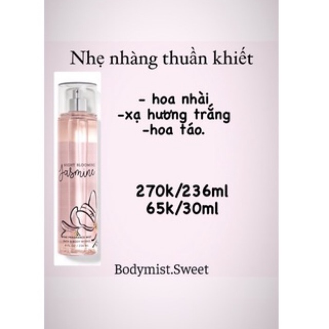 BODYMIST XỊT THƠM TOÀN THÂN CHIẾT 33ml JASMINE