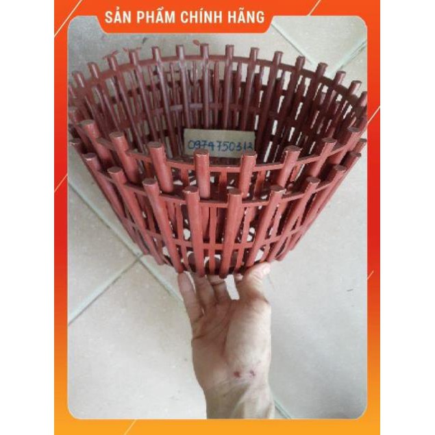 Bộ 10 chậu nhựa giả gỗ trồng Lan có nan phụ f30