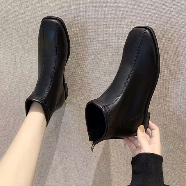 Bốt Nữ Cổ Thấp,Boots Da Mềm Kéo Khóa Sau Kiểu Dáng Hàn Quốc GB04 | BigBuy360 - bigbuy360.vn