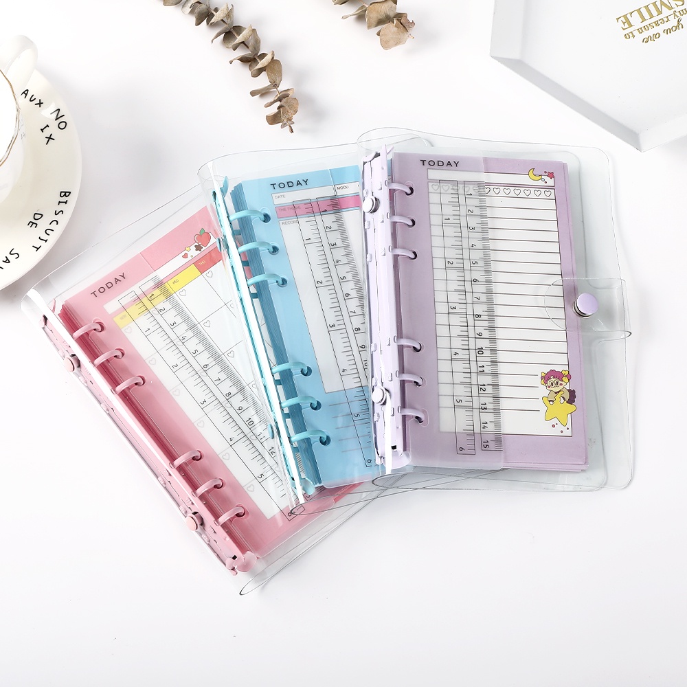 Sổ Tay 6 Vòng Trong Suốt Thiết Kế Dễ Thương Nhỏ Gọn Tiện Dụng Cho Học Sinh