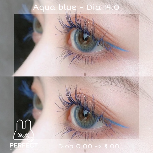 [Sale] Link 2 (Giá 1 Chiếc) Lens Aqua Blue (0.00->8.00) 14.0 - Kính Áp Tròng cao cấp