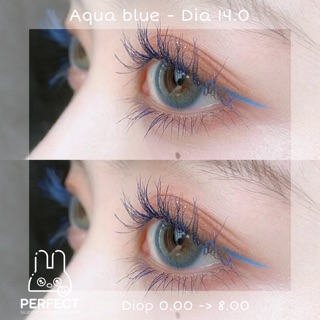 Link 2 (Giá 1 Chiếc) Lens Aqua Blue (0.00->8.00) 14.0 - Kính Áp Tròng