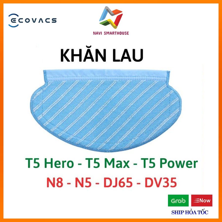 Phụ kiện khăn lau cho Robot hút bụi lau nhà Ecovacs Deebot T5 Hero, T5 Max, T5 Power, Neo, Fun, Pro, Plus, N8, N5, DJ65