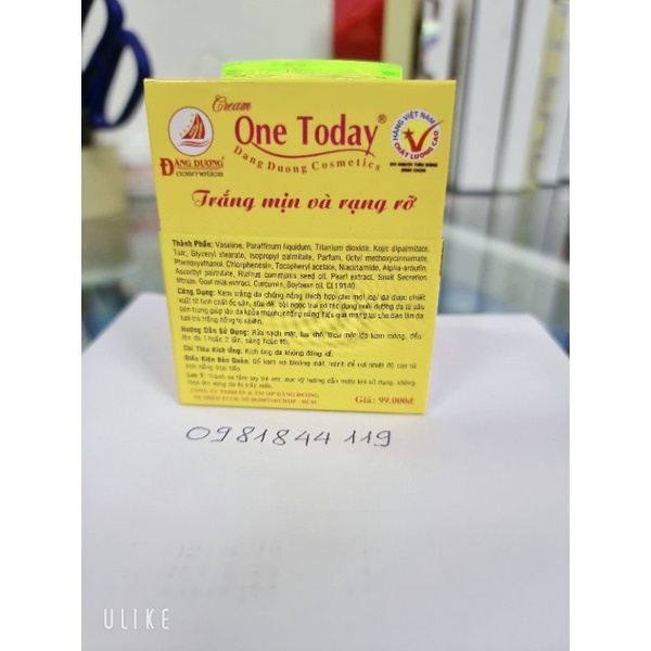 Kem one today trắng da chống nắng 9gr