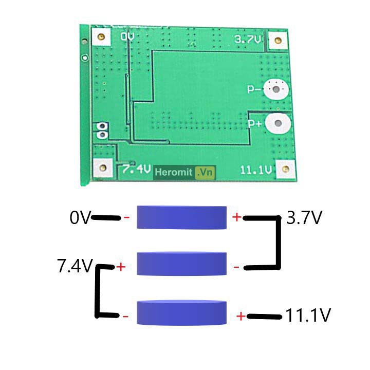 Mạch 3S 12V 25A Sạc Cân Bằng Và Bảo Vệ Pin 3.7V