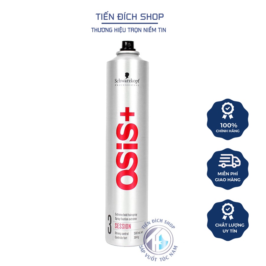 - Gôm xịt tóc Osis+ 3 session finish 500ml | Schwarzkopf Đức
