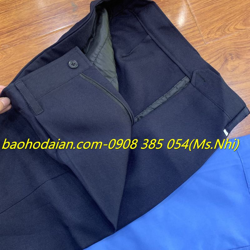 Quần áo bảo vệ ngắn tay màu xanh dương chất vải thấm hút mồ hôi