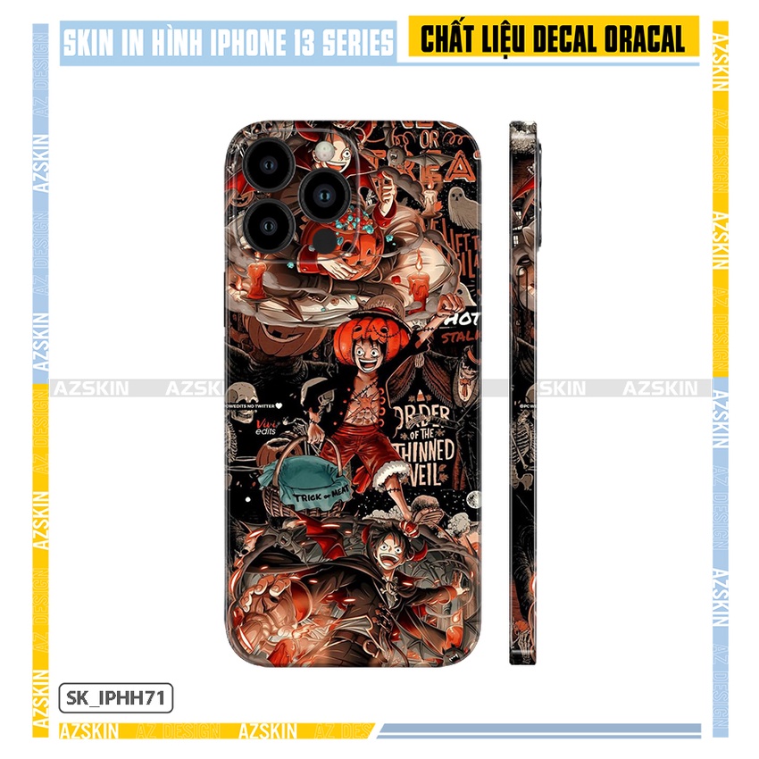 Miếng Dán IPhone 13 Mini/13/13 Pro/13 Pro Max One Piece |SK_IPHH71| Film Oracal Nhập Khẩu, Cán PVC, Full Lưng Viền Máy