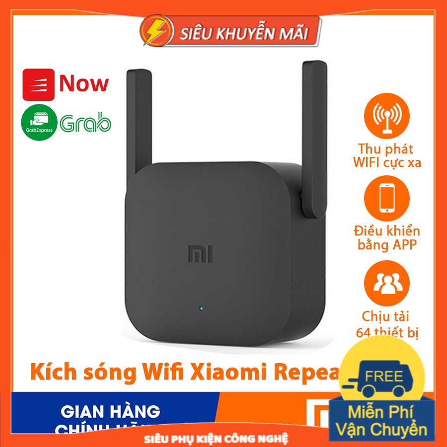 Kích Sóng Wifi Xiaomi Repeater Pro 2 râu ăng ten , phát xuyên tường , thu phát mở rộng , khuếch đại , băng tần rộng