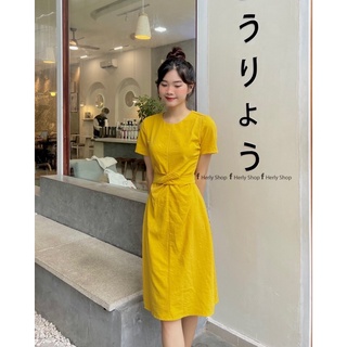 ĐẦM MIDI XOẮN EO XẺ TÀ 2 BÊN
