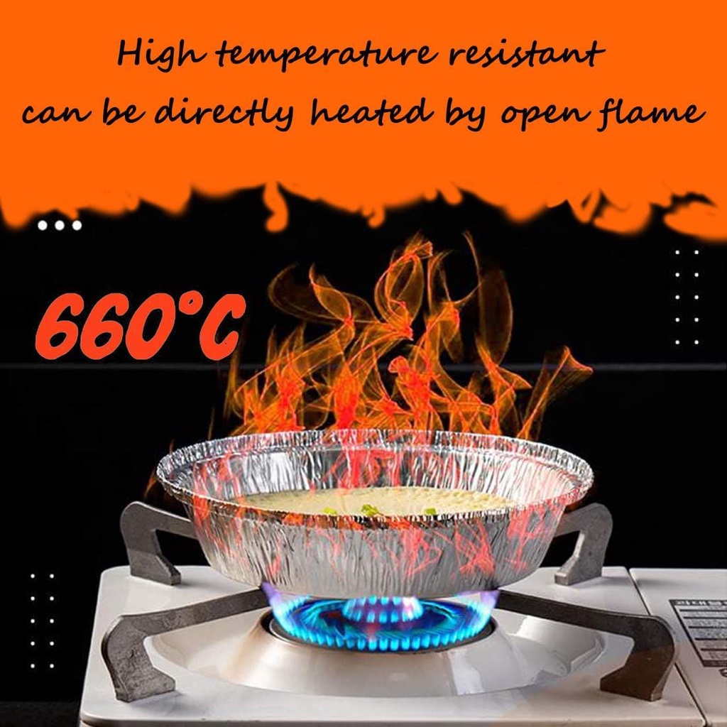 Set 50 Khay Thiếc Lá Nhôm Không Dính Dùng Một Lần Để Nướng Bánh Hoặc Hấp Lò Vi Sóng