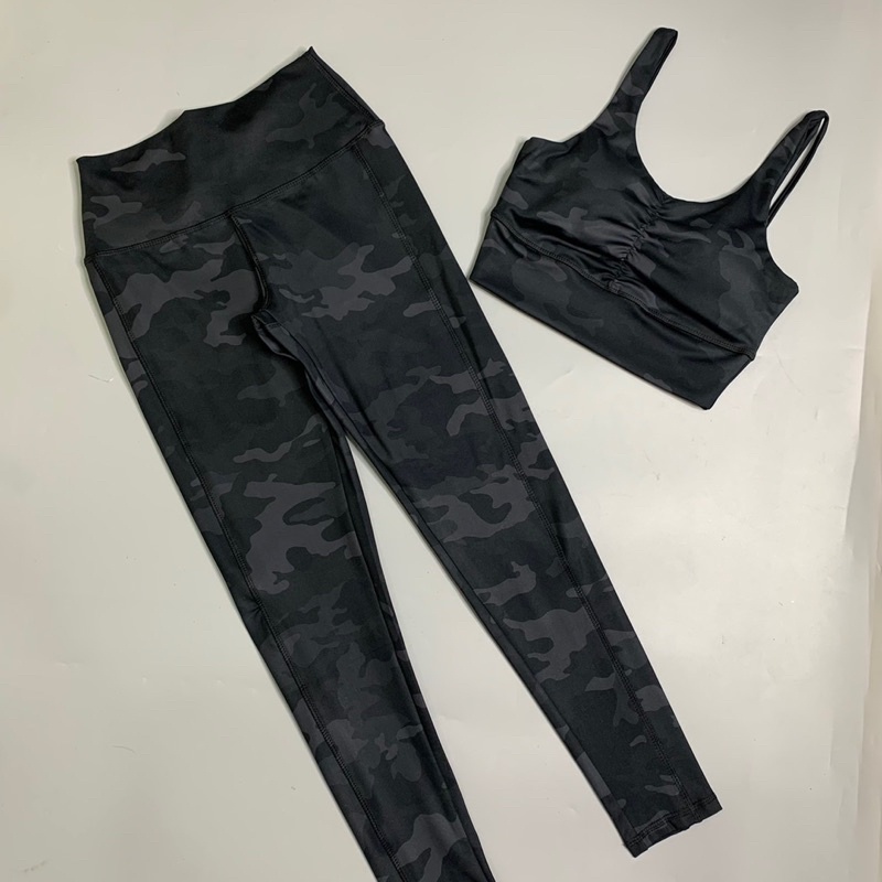 Set đồ tập gym yoga TYM thắt nơ vải cao cấp co giãn kèm mút lót S001 - TYM FASHION