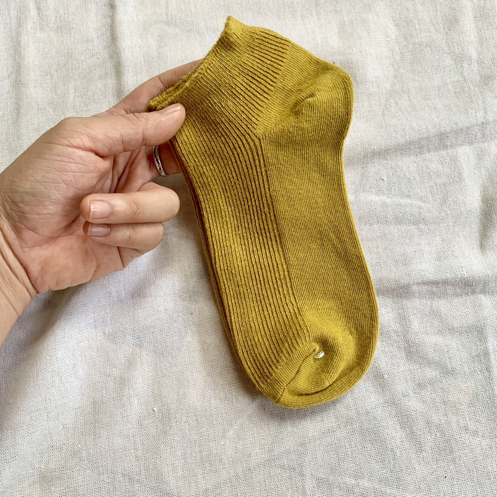 Tất ngắn cổ cao cấp gân vintage nhiều màu