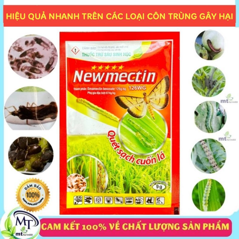 Thuốc Newmectin 146 WG - Chuyên Phòng Trừ Bọ Trĩ - Rầy Xanh - Rệp - Nhện đỏ - Dòi Đục Lá - Bọ Xít 9g