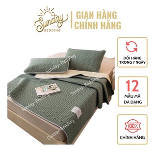Chiếu điều hoà cao su non Tencel Latex hàng nhập khẩu tặng kèm 2 vỏ gối