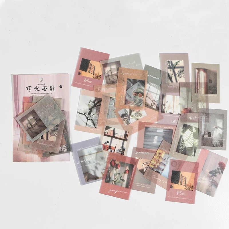 Set 40 miếng dán trang trí hình vintage