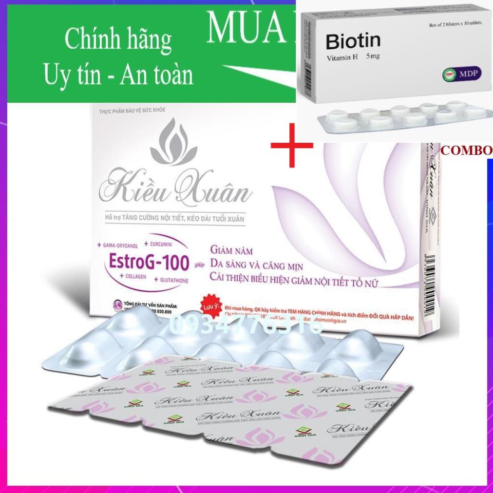 Combo Biotin 5mg+ ✅ Viên Uống Đẹp Da Kiều Xuân
