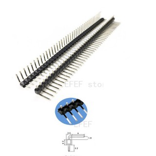 Hàng Rào Header Đực Đơn Màu Đen 2.54mm 40pin chân vuông 90 độ