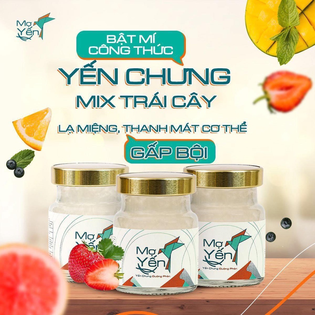 Yến Sào - Mợ Yến - Vị Dâu KID - combo 10 hũ yến chưng nguyên chất