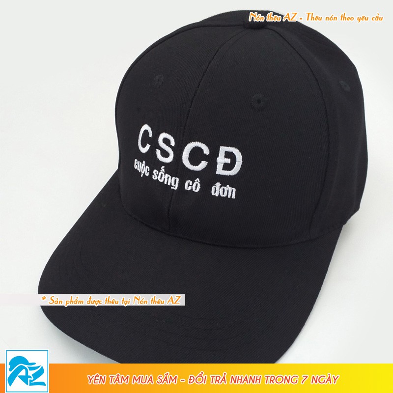 Nón kết nam thêu logo CSCĐ Cuộc sống cô đơn độc đáo - Mũ lưỡi trai MT555