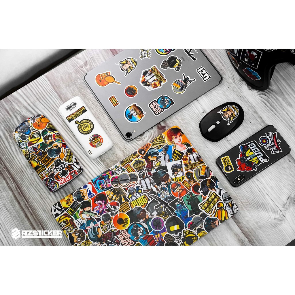 Sticker PUBG Cực Chất Chống Thấm Nước | STK128 | Hình Dán Sticker Dán Mũ Bảo Hiêm Điện Thoại Laptop Bình Nước