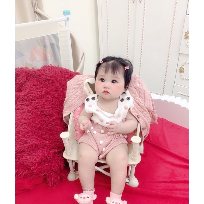 set bộ len nót lông cho bé gái