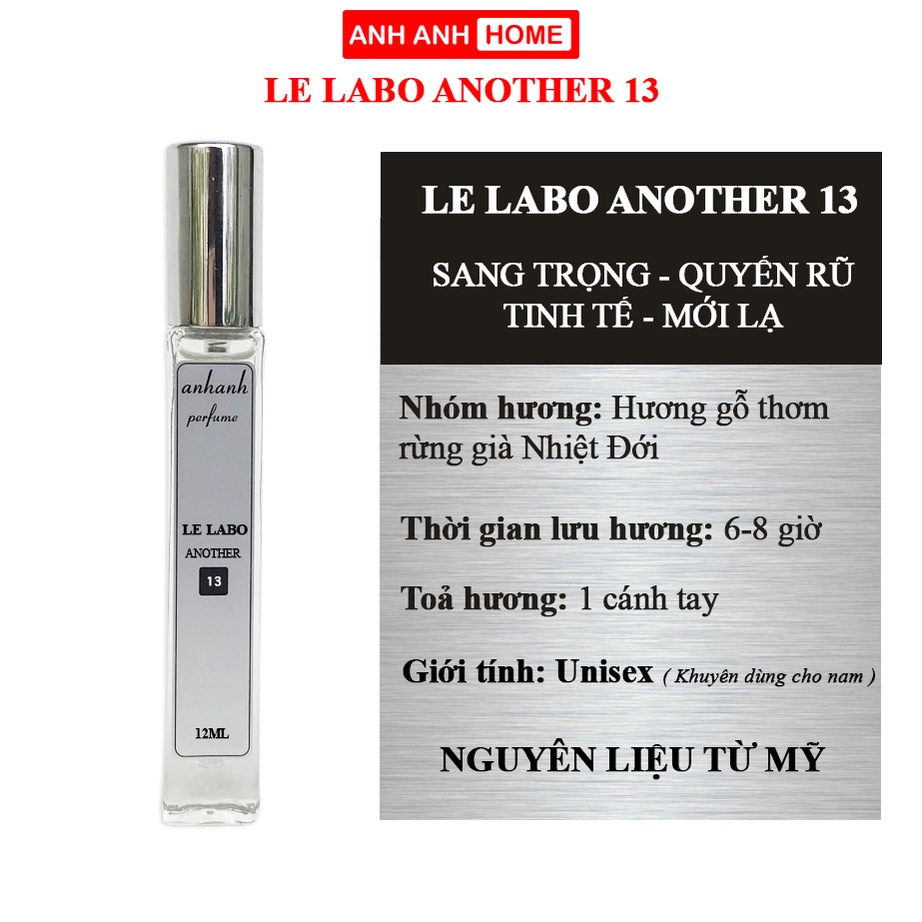 Tinh dầu nước hoa AnhAnh Another 13 EDP - Hương gỗ Cổ điển, đơn giản nhưng thanh lịch