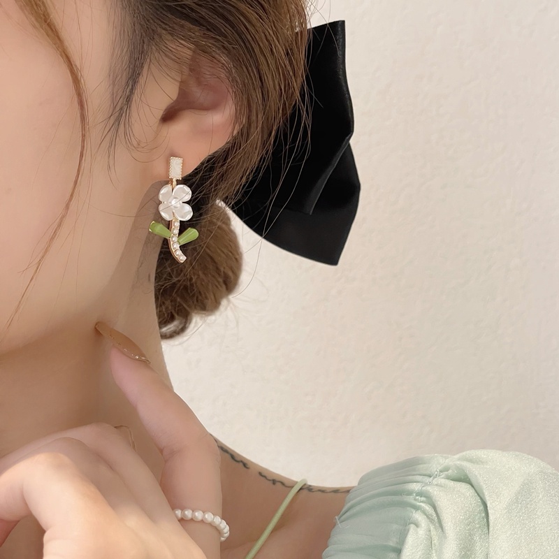 Bông Tai Mạ Bạc 925 Hình Hoa Phong Cách Hàn Quốc Cho Nữ