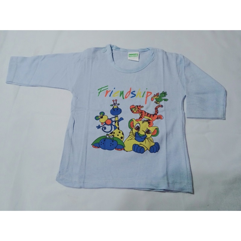 Áo sơ sinh Bossini cài vai, màu, tay dài Bossini 100% cotton cho bé từ 3 - 17 kg