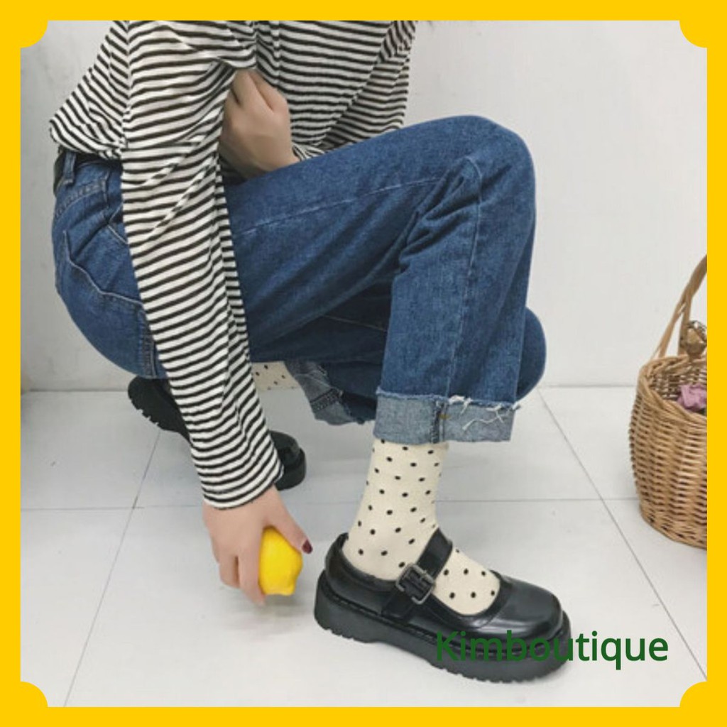 Giày búp bê Lolita nữ quai ngang đế xuồng học sinh Nhật Bản (ẢNH THẬT Ở CUỐI) Kimboutique