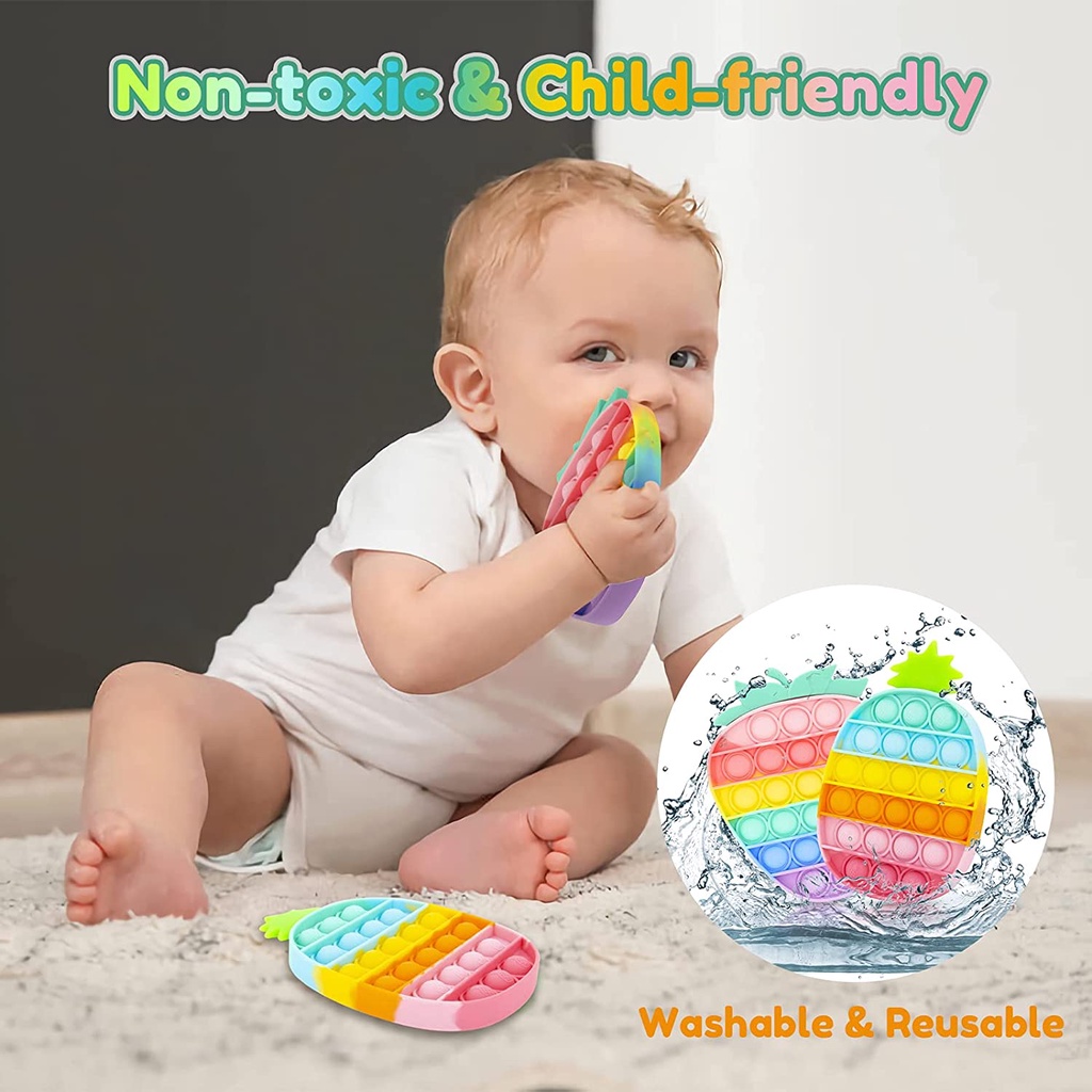 Đồ Chơi Giảm Căng Thẳng Bằng Silicon Màu Cầu Vồng