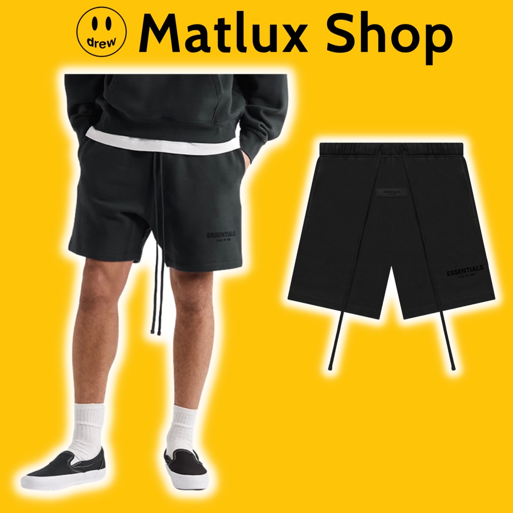 [BEST QUALIT] Quần đùi Fear Of God FOG Essentials SS22 Stretch Limo cao cấp, Quần short FOG in nhung
