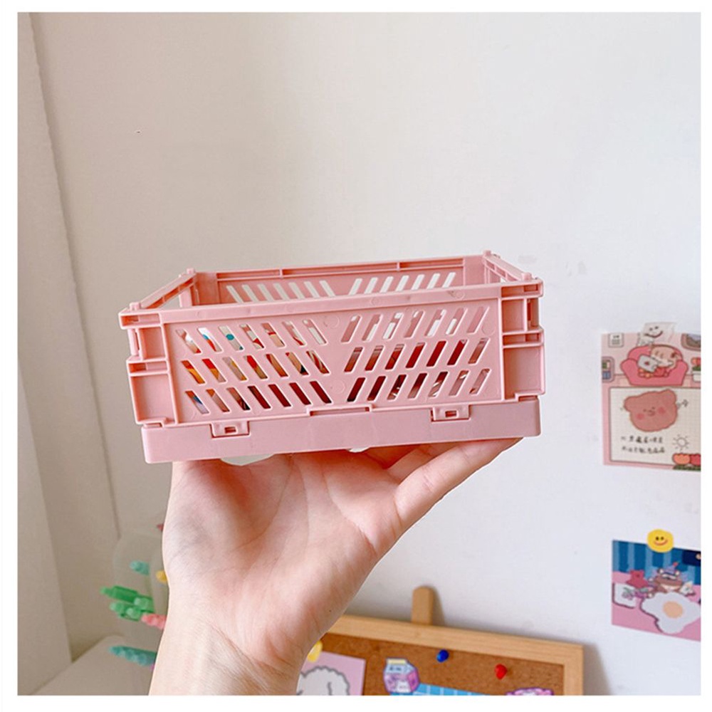 Giỏ Đựng Đồ Mini Nhiều Màu Sắc Có Thể Gấp Gọn Cho Nhà Bếp/Văn Phòng