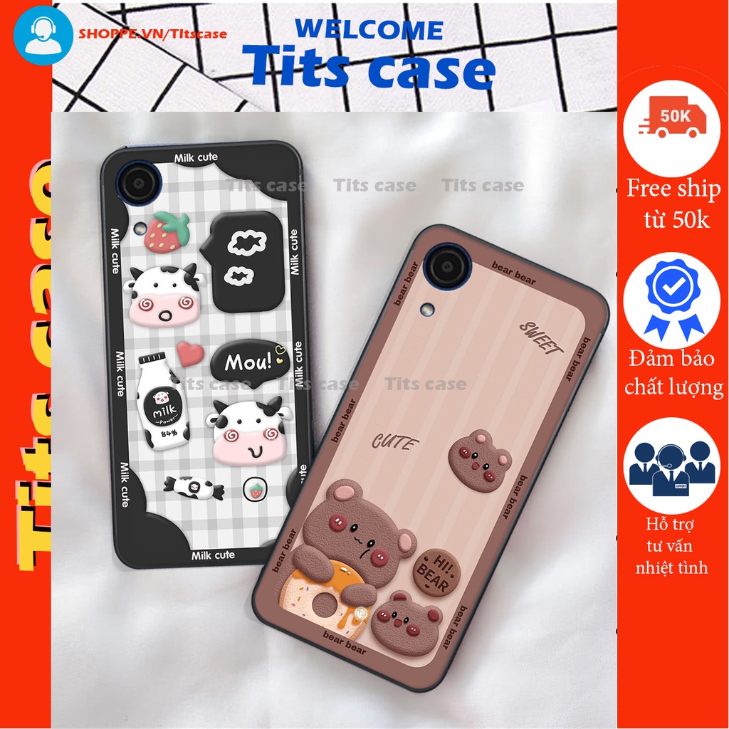 Ốp lưng Samsung Galaxy A03 CORE in hình bò sữa, gấu be@r, cute cực  ĐỈNH -  cực CHẤT-  cực COOL