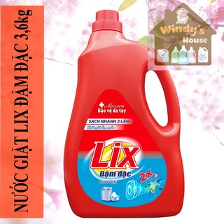Nước giặt lix đậm đặc hương hoa chai 3.6kg - tẩy sạch cực mạnh vết bẩn