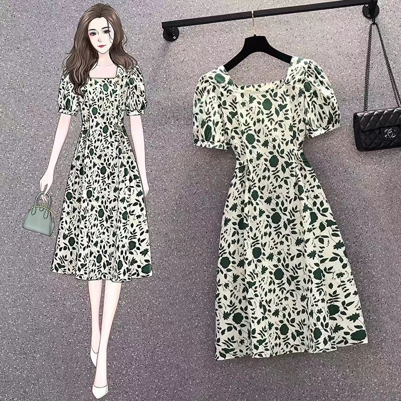 Đầm hoa PERTY tay phồng cột dây eo phong cách Hàn Quốc thời trang cho nữ