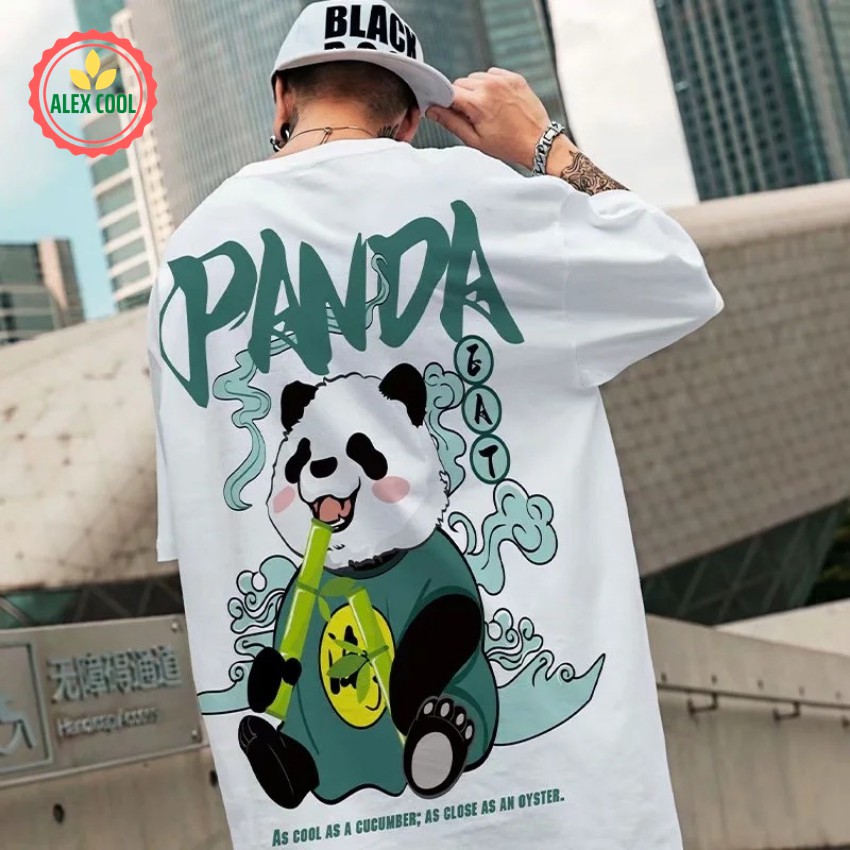 Áo thun nam nữ áo phông nam tay ngắn cổ tròn chất cotton co giãn 4 chiều hình gấu trúc panda alex cool