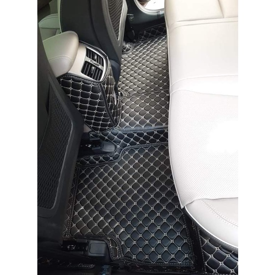 Thảm lót sàn ô tô 6D da cacbon kim cương cho xe Hyundai Creta 2022 chống nước, không mùi, phủ kín 90% sàn xe