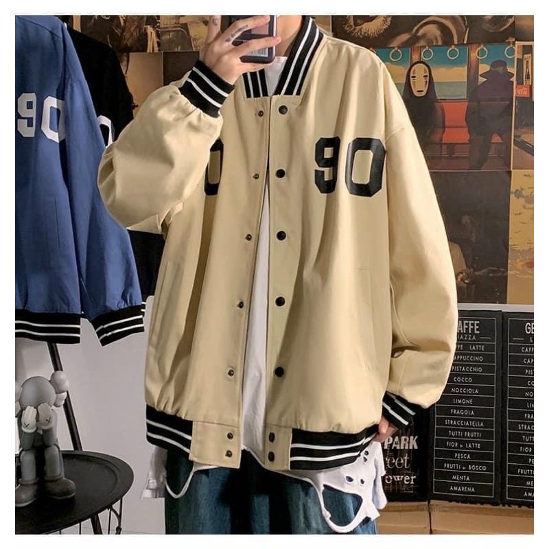 Áo khoác bomber dù bòng chày cúc bấm 80 90 phong cách ulzzang chống nắng tốt cho mùa hè