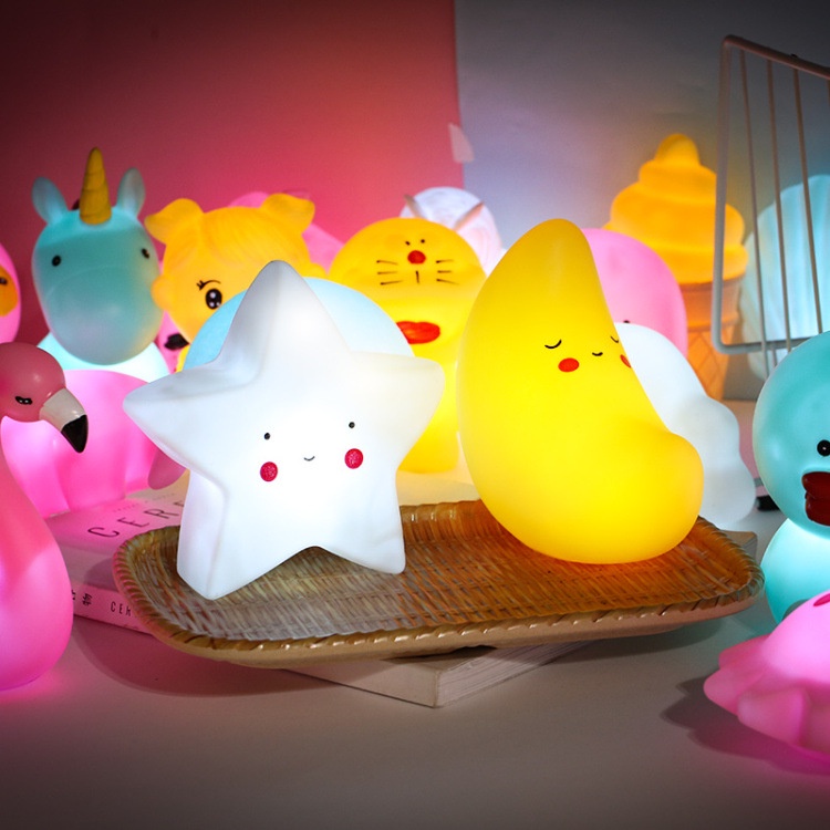 Đèn ngủ silicon hình thú cho bé, đèn ngủ led silicon để bàn siêu cute