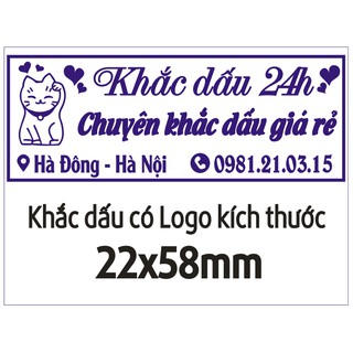 Khắc con dấu Shop Online kích thước 22x58mm T414