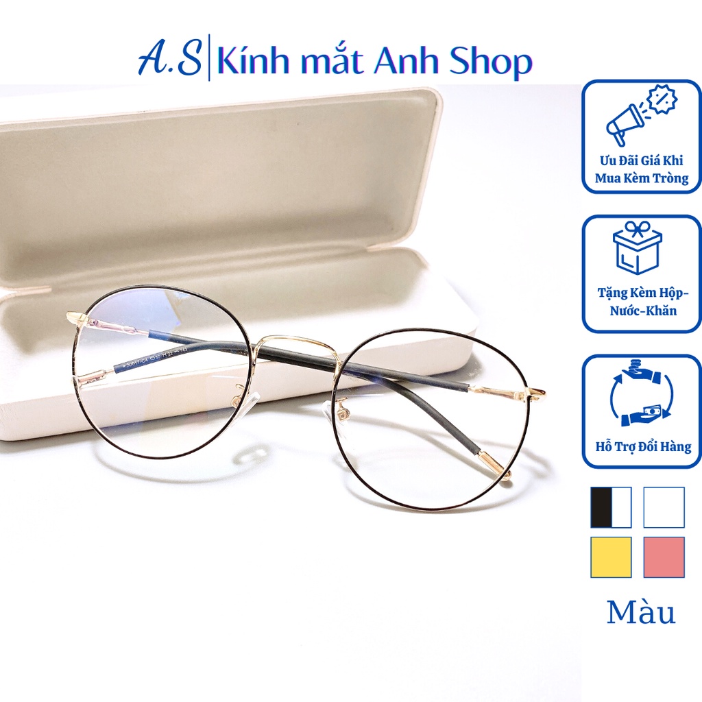 Kính tròn thời trang nam nữ chất liệu kim loại 30017