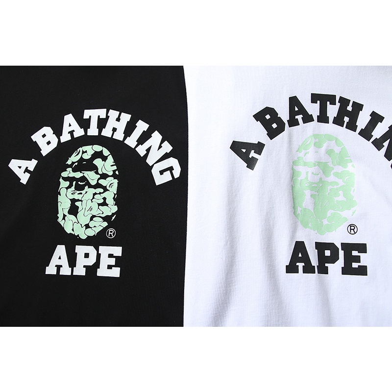 Áo Thun Thể Thao Plus Size Tay Ngắn Cổ Tròn Chất Liệu Cotton In Họa Tiết Phát Quang Cho Nam Nữ