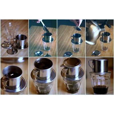 Phin Cafe Inox 304 Đế Liền - Phin pha cafe inox size Đủ Kích Cỡ