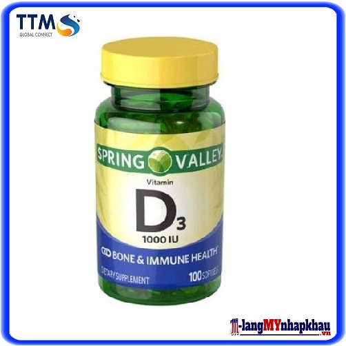 Thuốc Bổ Xương Khớp, Tăng Cường Hệ Miễn Dịch Spring Valley Vitamin D3