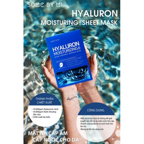 Combo 5 Miếng Mặt Nạ Dưỡng Ẩm, Dưỡng Trắng Da Some By Mi Hyaluron Moisturizing Sheet Mask 25g x 5