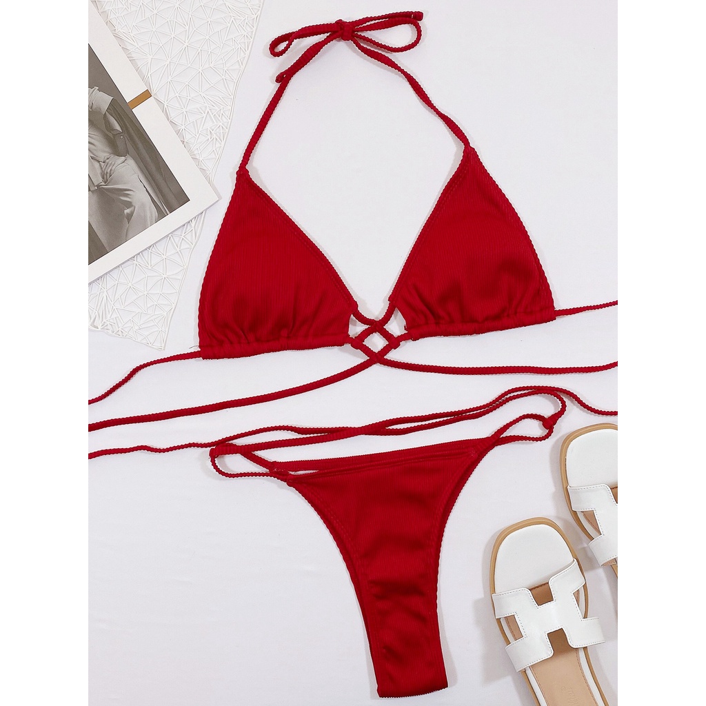 DUNEA Bikini thiết kế đan chéo dây quyến rũ mR4Y